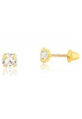 terrific gold cubic zirconia stud earrings for babies
